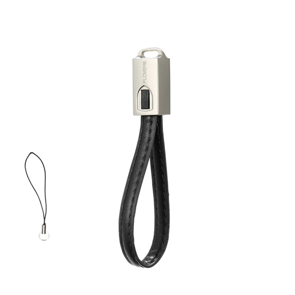 FDBRO брелок USB кабель 2A Быстрая зарядка данных для type-c Micro Usb кабель для samsung S9 S8 Plus Мини Кожаный USB телефонный кабель - Цвет: Черный
