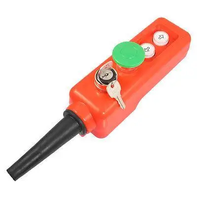 

Green Mushroom 3 Position Key Selector Up Down Hoist Crane Push Button Switch