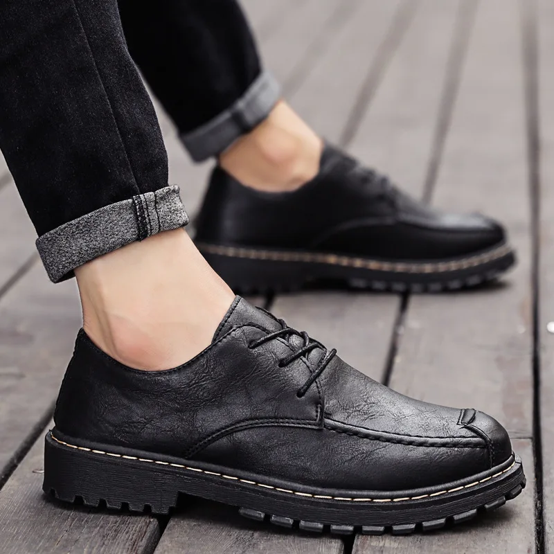 

2019 New Style Autumn Martin Boots Men's Hight-top British Style Retro Worker Boot Mid-top Trend Versatile Men's Boot
