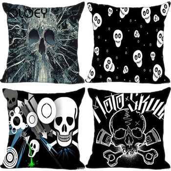 

Custom Pillowcase Blue Skull Square Zipper Pillowcase Home Bedroom Car Decoration Pillowcase Soft and Comfortable (one Side) ..