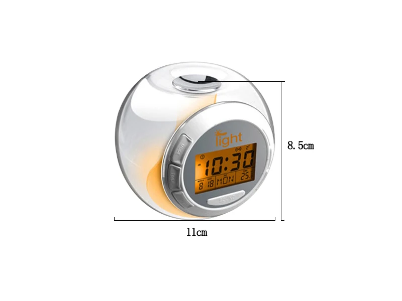 Alarm Clocks Цифровой электронный будильник с 6 естественными звуками, 7 цветов, меняющий светодиодный светильник, прозрачные многофункциональные часы с календарем - Цвет: Alarm Clocks