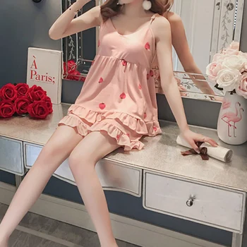 

Comfortable Nightdress Nightwear Autumn Women Two-piece Suit M-2XL Casual Pajamas Set