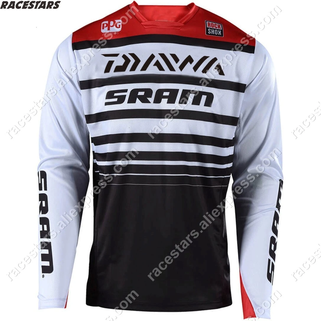 Мужская футболка для мотокросса, Майо Ciclismo, MTB Jersey DH MX, велосипедная, велосипедная, для спуска, Джерси SRAM, быстросохнущая