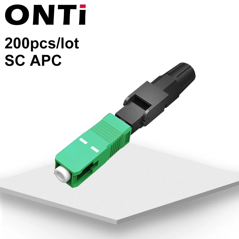 ONTi 200 шт. SC APC Волоконно-оптический разъем 55 мм SM одномодовый FTTH для SC APC Волоконно-оптический адаптер волоконно-оптический кабель - Цвет: 200pcs SC APC