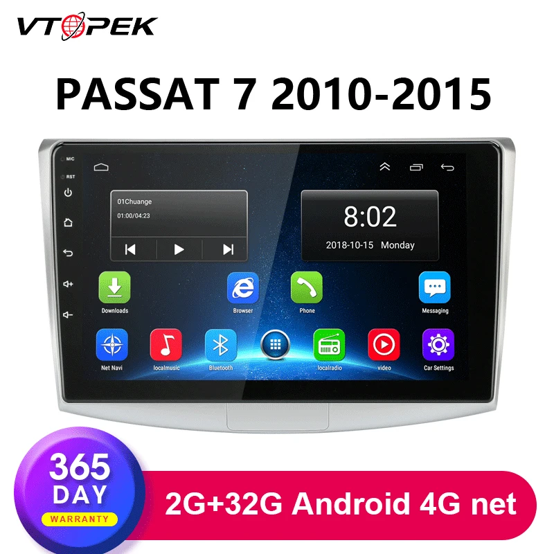 

Vtopek 2G+32G Android Navigation For VW Volkswagen Passat B7 B6 CC 2010-2015 Car Radio Multimedia Video Player 4G net WIFI DSP
