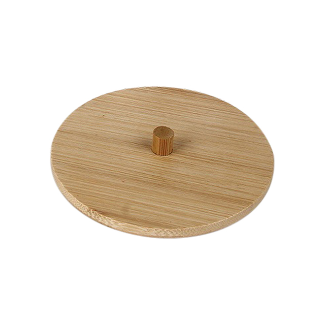 Swab Storage Bamboo Cover Acrylic Round Container Cotton Puff Storage Box Makeup Remover Box Makeup Storage Organizer