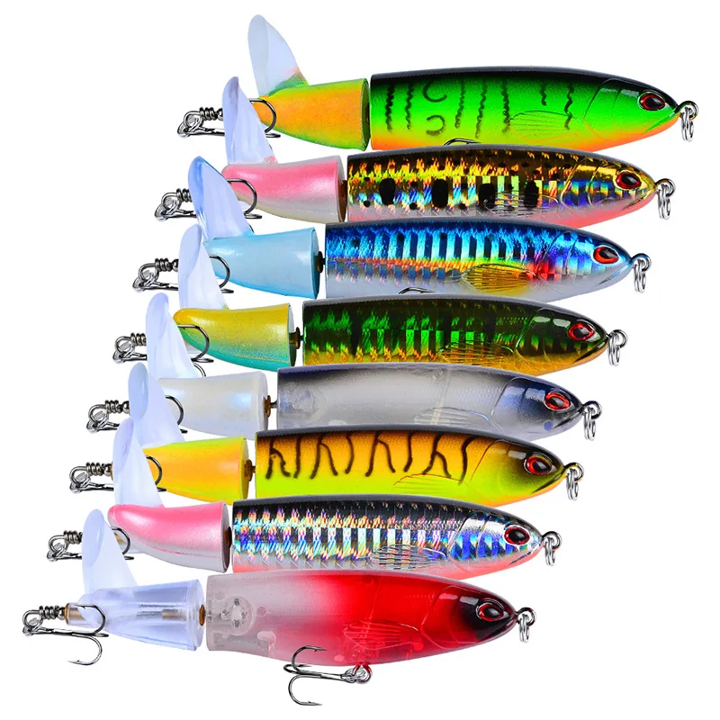 PureLeisure Поппер рыболовная приманка с пропеллером 11 см 15 г 36 Topwater Crank Bait 3D глаза