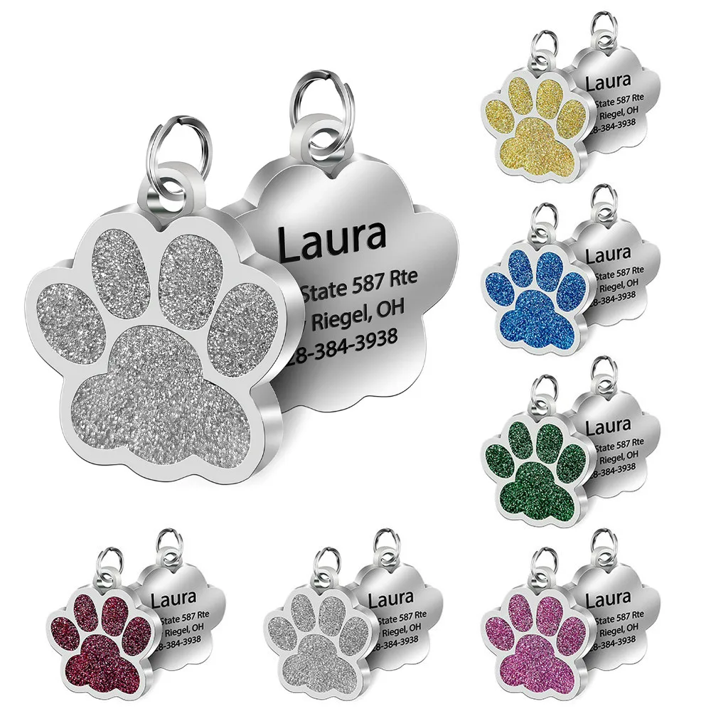 Etiquetas de identificación personalizadas para mascotas, colgante con Nombre de mascota, dirección, número, Collar para perro, gato, cachorro, gato, accesorios para Collar