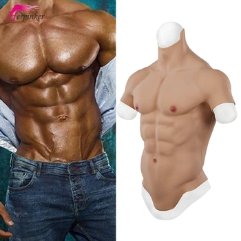 

Wholesale Herpinker Silicone Body Muscle Suit Crossdresser Realistic Artificial Simulation Muscle Sexy Fake Chest Halloween
