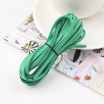 

24m 3mm Flat Suede Braided Cord Korean Velvet Leather Handmade Thread String Rope for DIY Jewelry Beading Bracelet