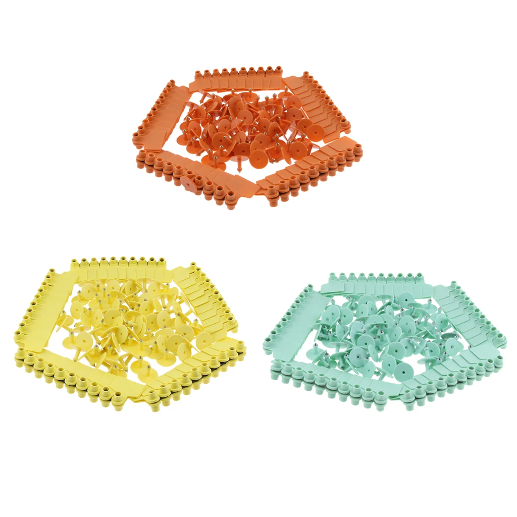 100 Pcs Large Blank Livestock Ear Tags for Pig Cow Cattle Goat Sheep Yellow