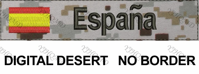 Испанский флаг пользовательское имя нашивка-лента Испания письмо крюк и петля вышивка Заказная заплата Multicam зеленый ACU черный AU FG Tan - Цвет: Desert Fold
