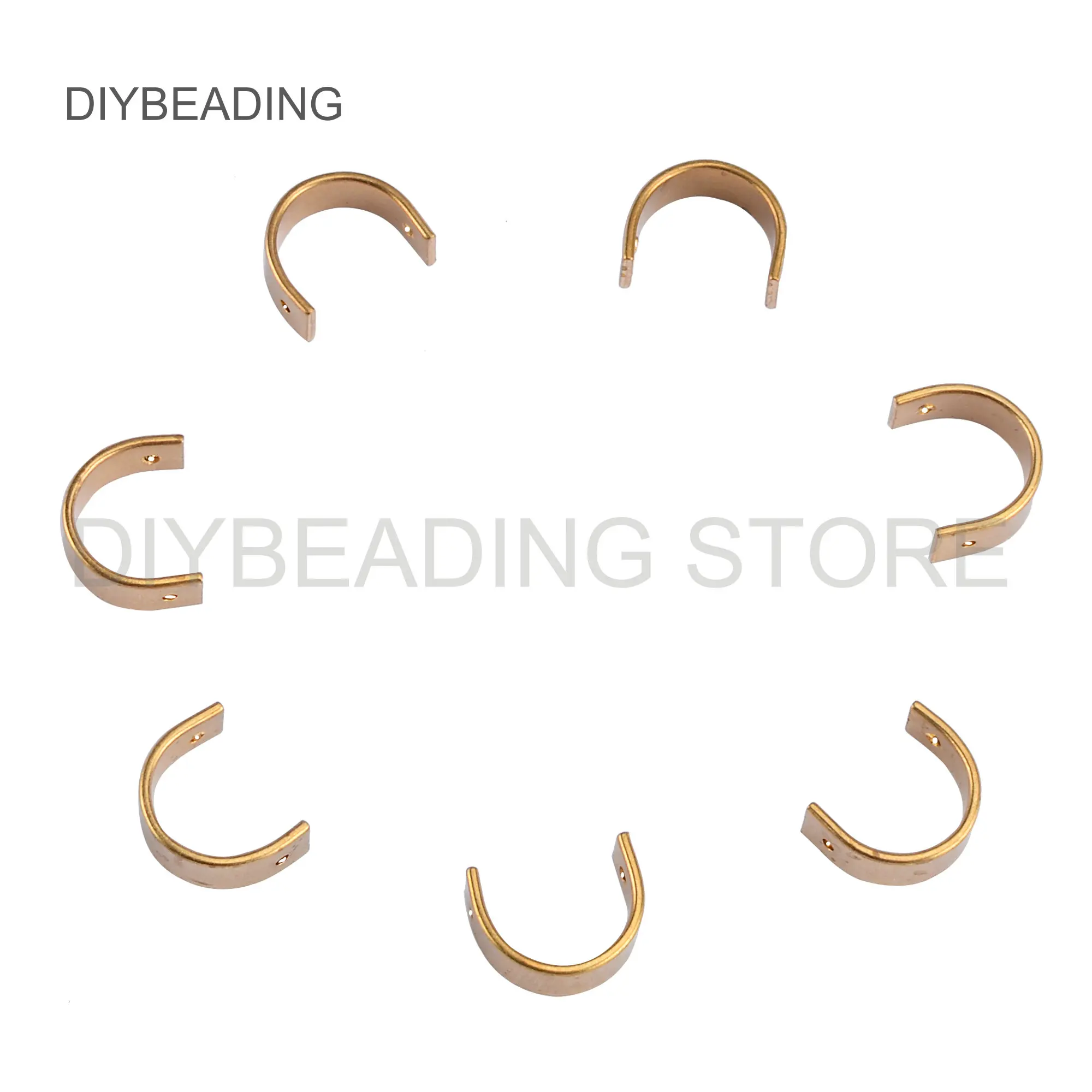 20-200 Pcs Brass Half Circle Charms U Shape Finding for Earring Making Metal Beads Frame Link Connector Bulk Wholesale