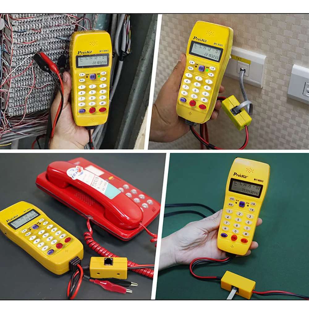 Pro'skit автоматическое обнаружение телефонная линия тестер MT-8003 16-бит ЖК-дисплей Тип звонящего проверить телефонная линия Finder цепи Инструменты для ремонта