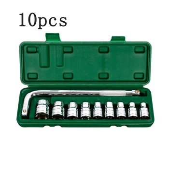 

10pcs Socket Wrench Set For Car Repair Tool Set Professional Auto Repair Set Carbon Steel Socket Wrench Kit With A Box Organizer