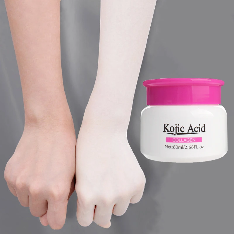 

80ml Kojic Acid Collagen Whitening Cream Bleaching For Face Body Lightening Cream Armpit Underarm Legs Knees Private Parts