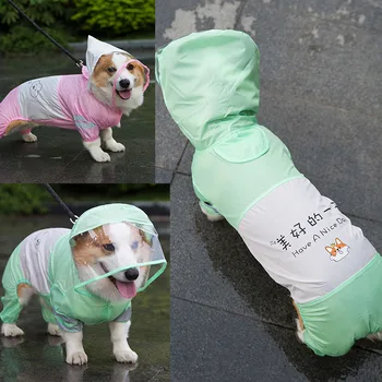 

Transparent Waterproof Pet Dog RainCoat Pet Clothes Reflective Pets Raincoat for Small Medium Dog Puppy Rain Coat with Hood