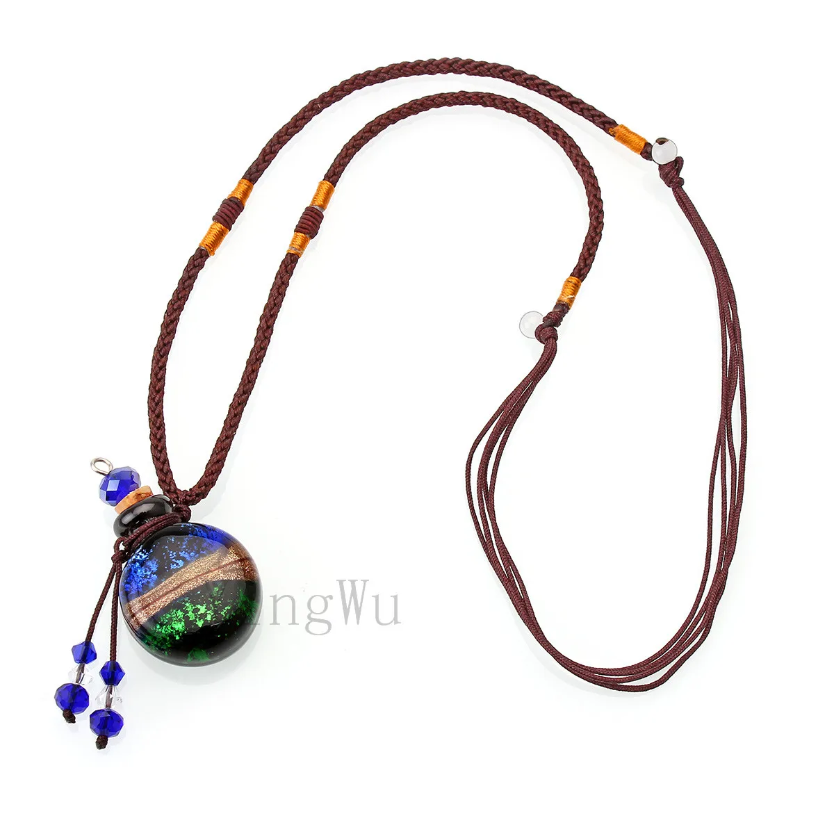 YingWu маленькая красочная подвеска-флакончик из муранского стекла с синей золотой