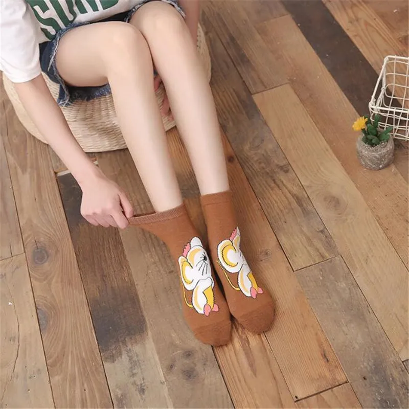 Носки в Корейском стиле с героями мультфильмов Kawaii; Новинка; модные теплые носки с мышкой из мультфильма для женщин; удобные дышащие хлопковые носки