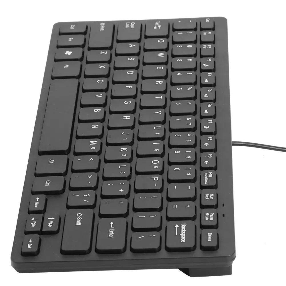 TRIXES Toetsenbord Mini Bedraad USB-toetsenbord Slim Zilver en Wit - Amerikaanse Indeling - Plug