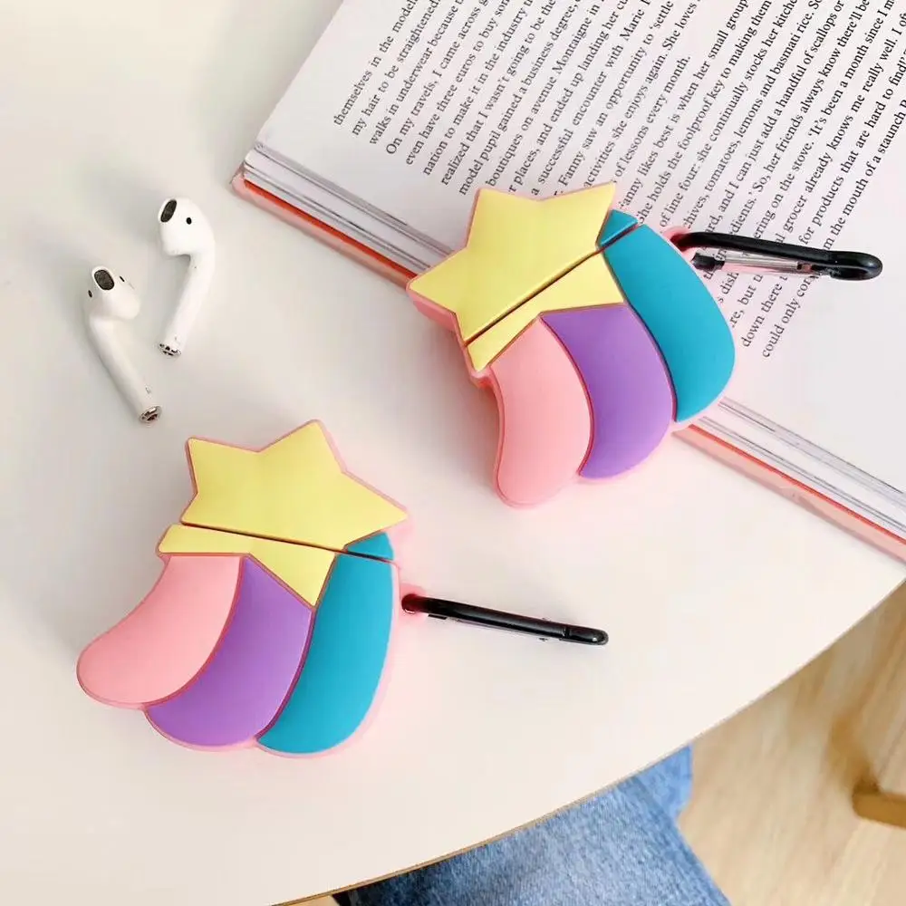 

Meteor rainbow with Finger Ring Strap For AirPods Case Bluetooth Wireless Earphone Case For Apple Airpods Charging Box Cover