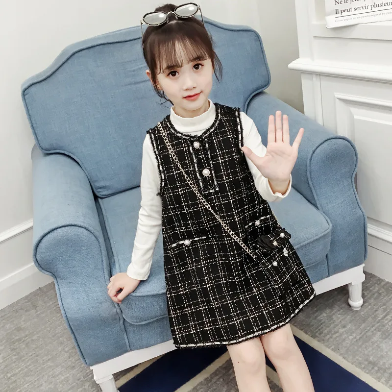 

Girls New Style Fragrant Wind 2019 Autumn Clothing Online Celebrity Spring And Autumn xiao tao zhuang Children Suit Skirt Non-Au