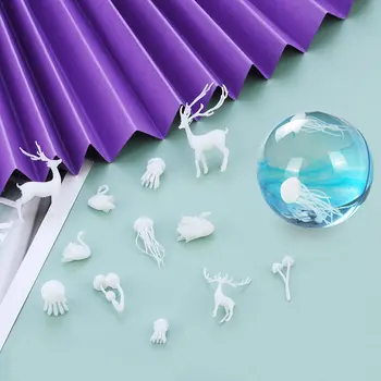 

Micro Landscape Mini Mushroom Jellyfish Deer Swan Filiings Resin UV Epoxy Jewerly Filling Molds Jewelry Making Accessories DIY