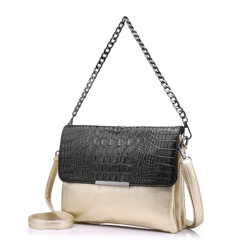 

REALER women shoulder bag messenger bags women artificial leather handbag for ladies 2020 crocodile pattern fashion chain bag