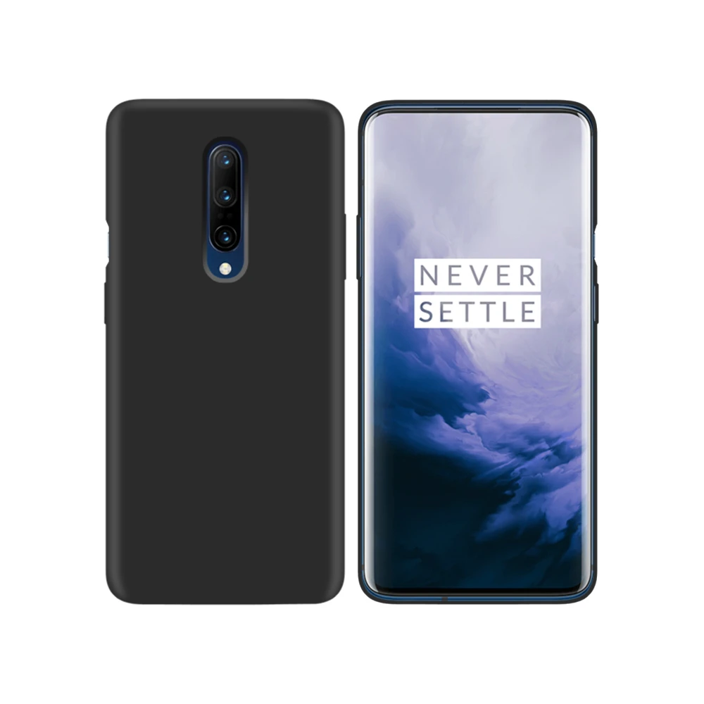 Черный Чехол для Oneplus 7 T, силиконовый ультратонкий противоударный защитный чехол для Oneplus One Plus 6 6T 7T Pro Чехол - Цвет: Черный