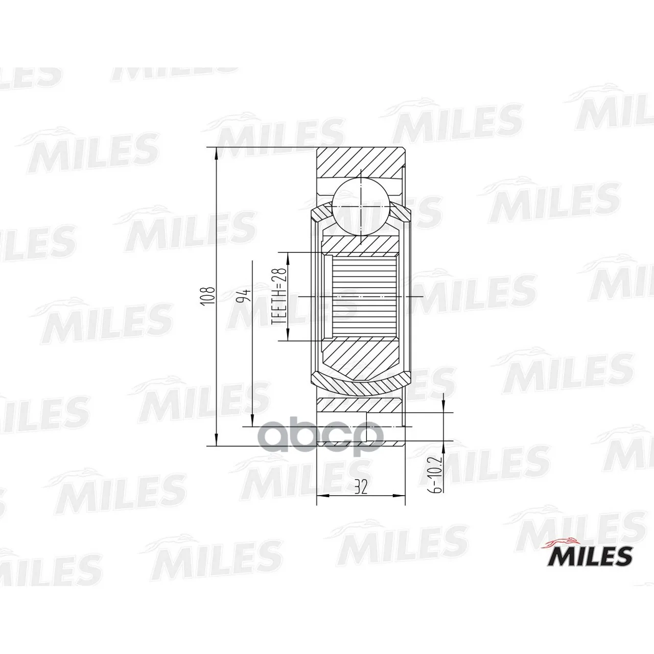 Шрус Кпп Audi 80/90/100/A4/A6/Vw Passat Miles Ga10040 Miles арт. GA10040
