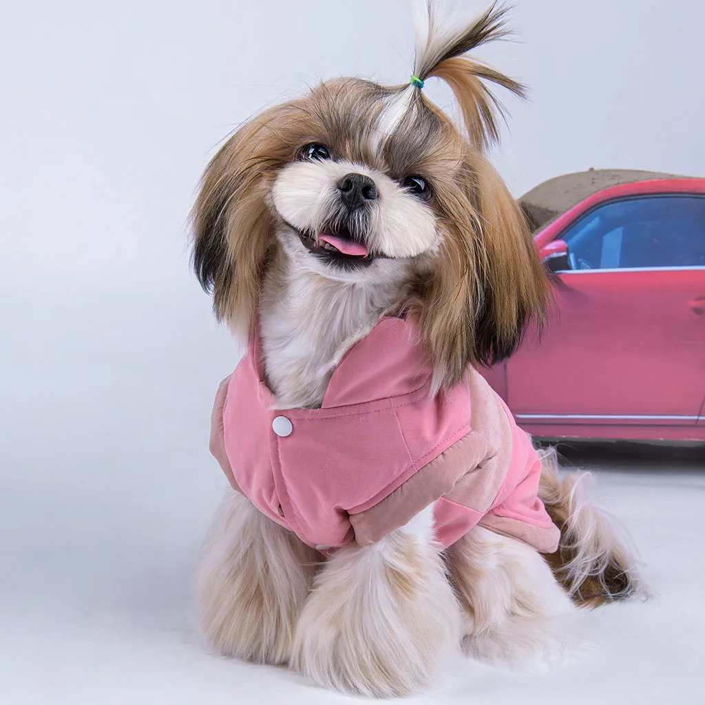 2019Pet собака кошка рубашка теплый жилет Зимняя одежда жилет куртка свитер - Цвет: PINK
