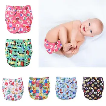 

1pc Cute Baby Washable Diaper Reusable Cloth Nappies Infants Training Pants Panties Nappy Changing One Size for Baby Care Props