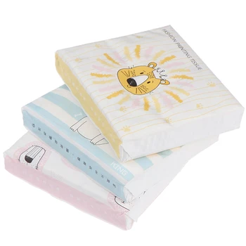 

1Pack (60 Sheets) Colorful Random Pattern Disposable Paper Tissues Thickened Cute Cartoon Printing Napkins