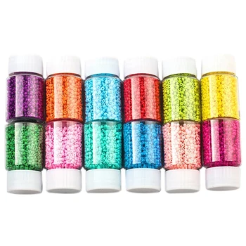 

12 Bottles of Bottled Glass Seed Beads Millet Beads String Ornaments Beads for DIY Jewelry Making Accessories
