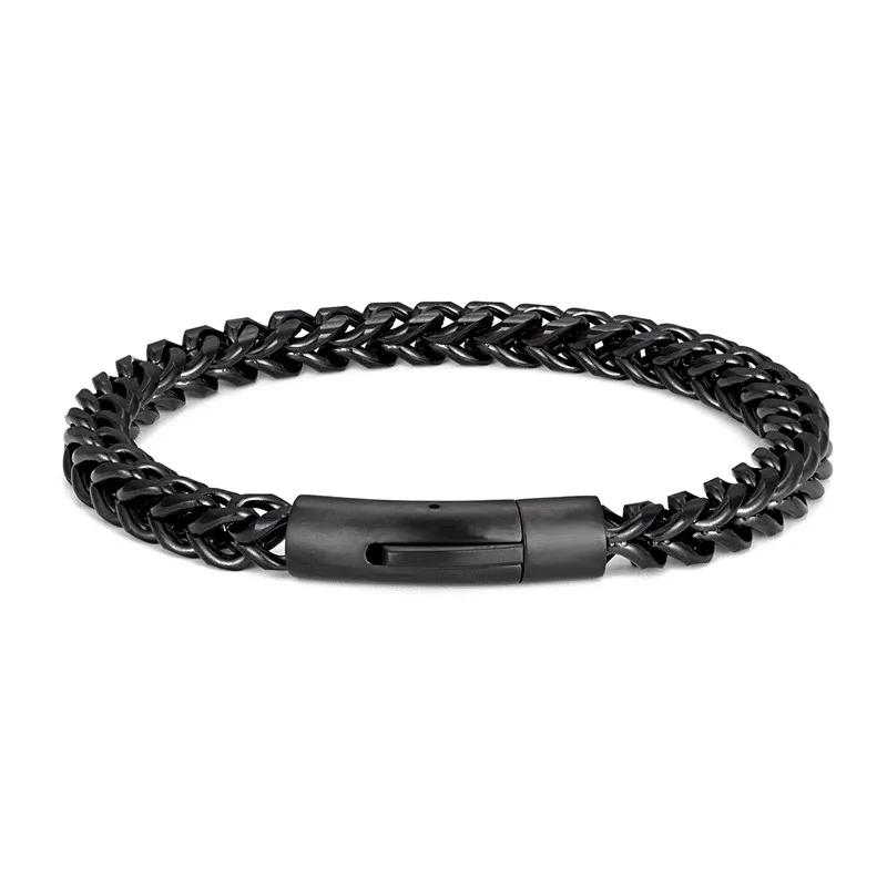 アクセサリー Dressedundressed black chain bracelet MKENDN Vintage Oxidized Black Link Chain Bracelets For Men