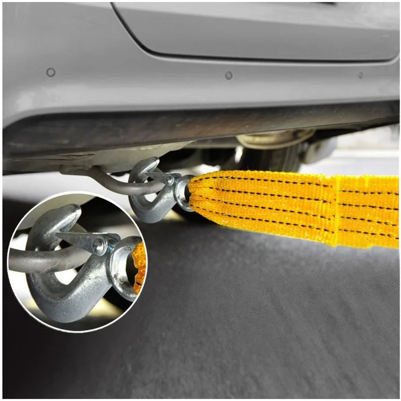 

4M Heavy Duty 5 Ton Car Tow Cable Towing Pull Rope Strap Hooks Van Road Recovery for Audi Benz Buick Skoda Mazda Ford Toyota BMW
