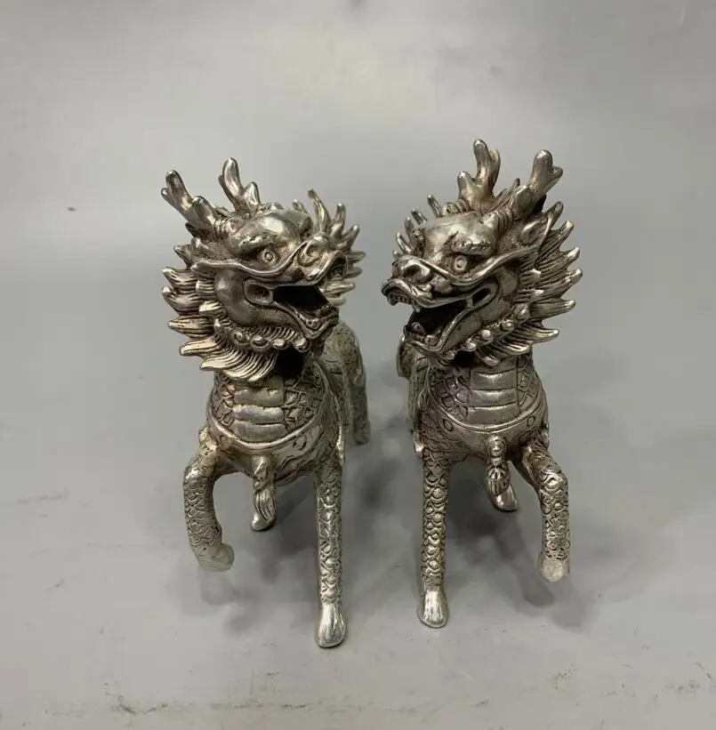 

Архаизированная белая медная статуя фэн-шуй kirin для украшения дома