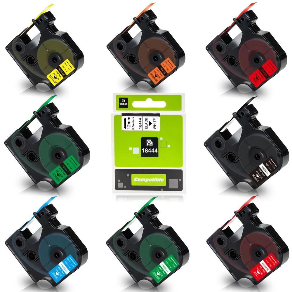 ABColor Compatible 18444 18432 18435 18438 18441 1805435 Dymo Rhino IND 비닐 산업용 테이프 Dymo Rhino 4200 5000 5200