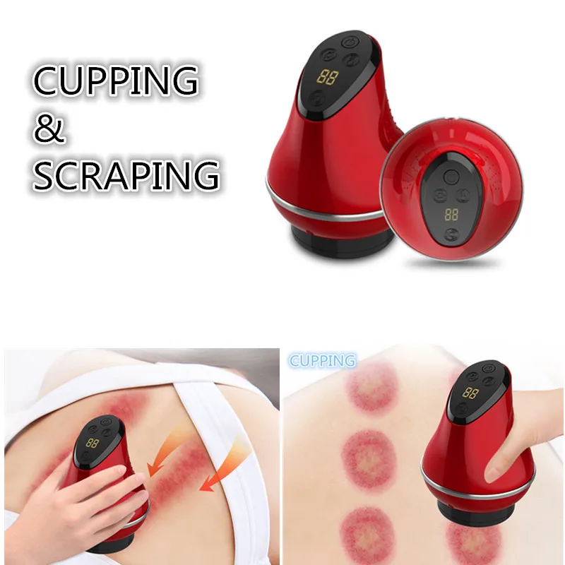 

Scrapping Massager and Vacuum Cup Therapy Tool with Heated Suction Cupping