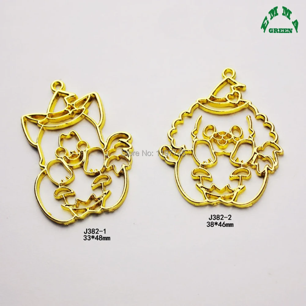 Gold Halloween Charm Cute Hollow Mold Pumpkin t Metal Pendants Charms Accessories for Jewelry Making Handmade Finding 20pcs 48mm