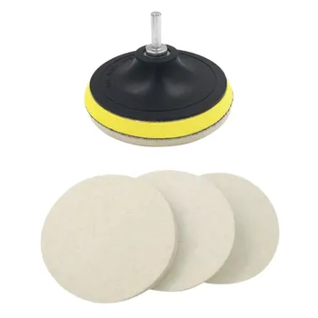 

3Pcs 5inch Wool Felt Disc Polishing Pads and Backing Pad with M14 Drill Adapter Kit To Grind and Polish Glass Plastic Metal Marb