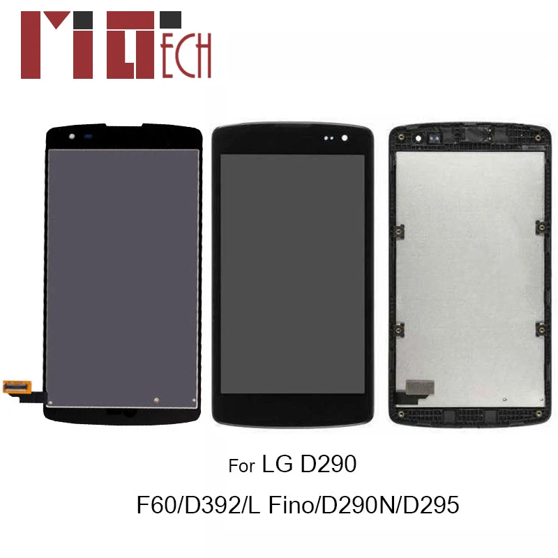 ЖК-дисплей для LG LS660 Optimus F60 D390 L Fino D290 D290N D29S кодирующий преобразователь сенсорного экрана в сборе Replcement Black No/с рамкой