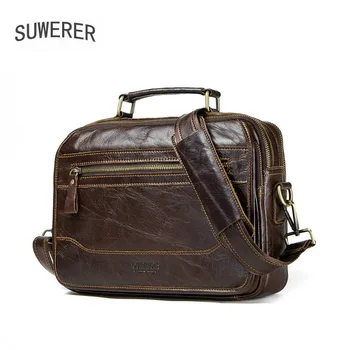 

New Men Genuine Leather Bag Fashion Real Cowhide Leather men's shoulder crossbody bag