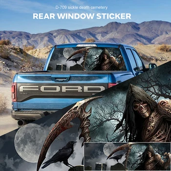 

Tint Decal Sticker Truck Rear Window Graphic Universal Tint Decal Sticker Car Styling SUV Cemetery Grim Reaper Durable