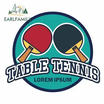 

EARLFAMILY 13cm x 11.2cm for Table Tennis Ping Pong Logo with Text Space Fine Decals Vinyl Car Sticker Waterproof