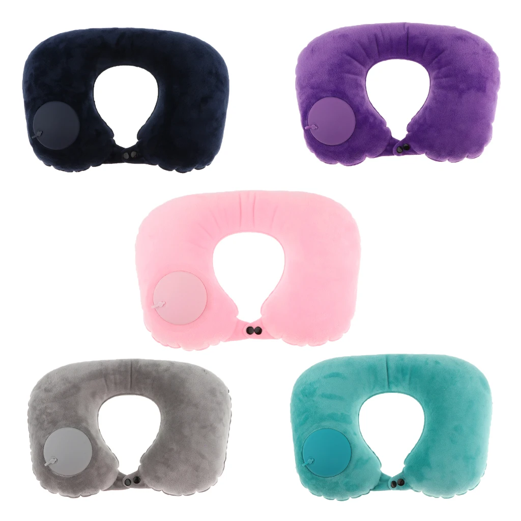 Travel Inflatable Pillow U Shaped Inflatable Neck Camping Pillow Head Neck Rest Cushion Neck Back Support Pillow