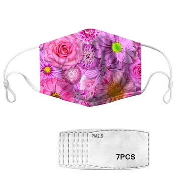 

Floral Style Mask 2020 Fashion Flower Printing Reusable Women Face Mouth Cover Masque Non- disposable Dustproof Masks