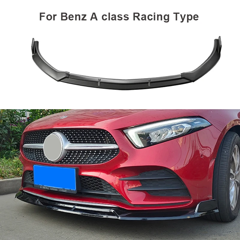 

3PCS Bumper Lip Car Front Bumper Splitter Lip Spoiler For Mercedes For Benz A CLASS W177 Racing Type Car Accessories