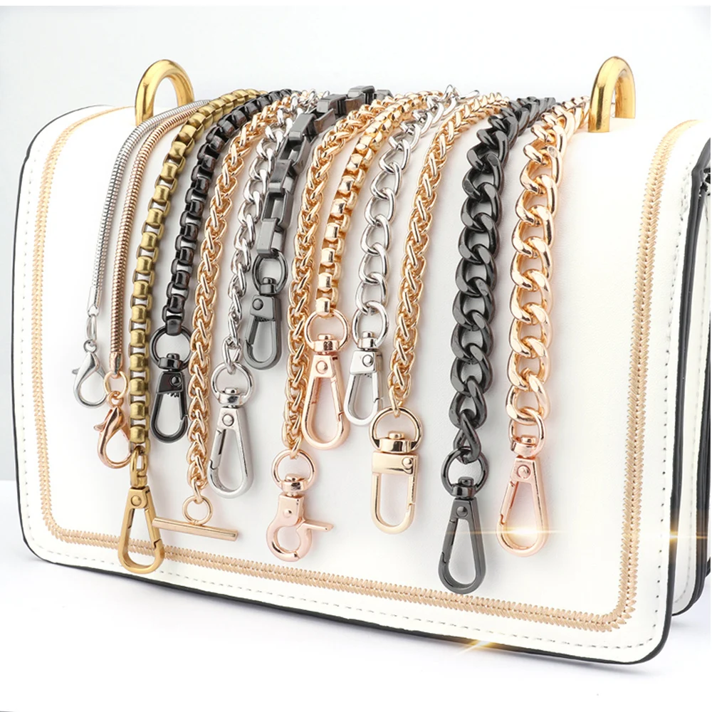Bolso único Accesorios de cadena Correa de hombro única Cadena de mensajero Correa de reemplazo Bolso de mujer Mochila Correa de oro Crossbody Cadena de aleación de zinc Accesorios de reemplazo Cien modelos Cadena de m