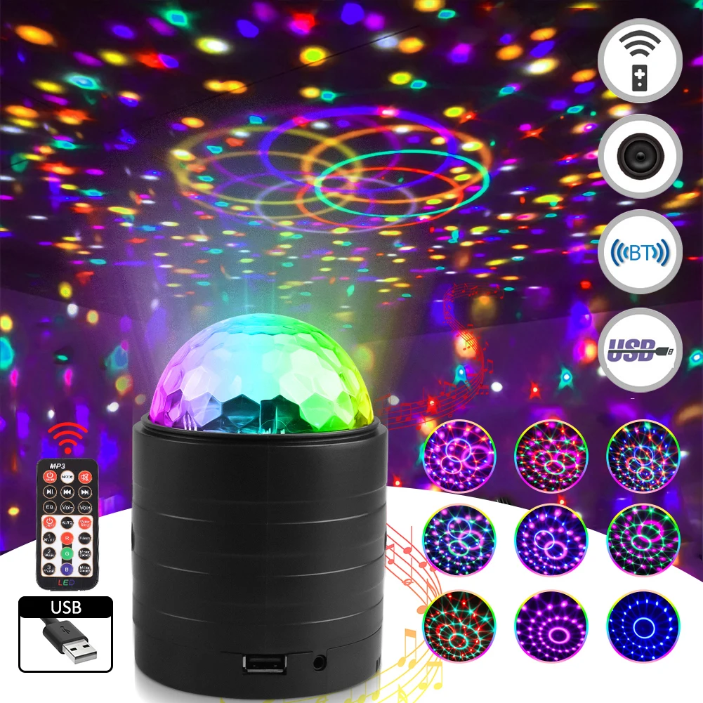 Stage Lights Voice Control Music Led Disco Light Party Show Laser Projector Lights Effect Lamp with 